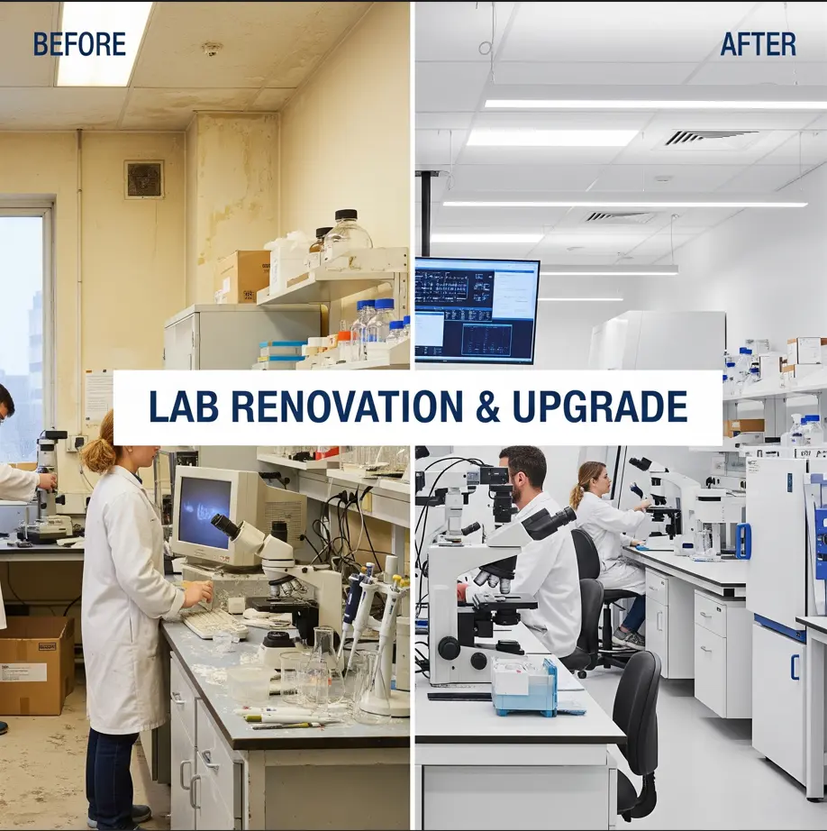 An existing lab undergoing renovation and upgrades